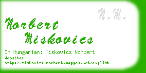 norbert miskovics business card
